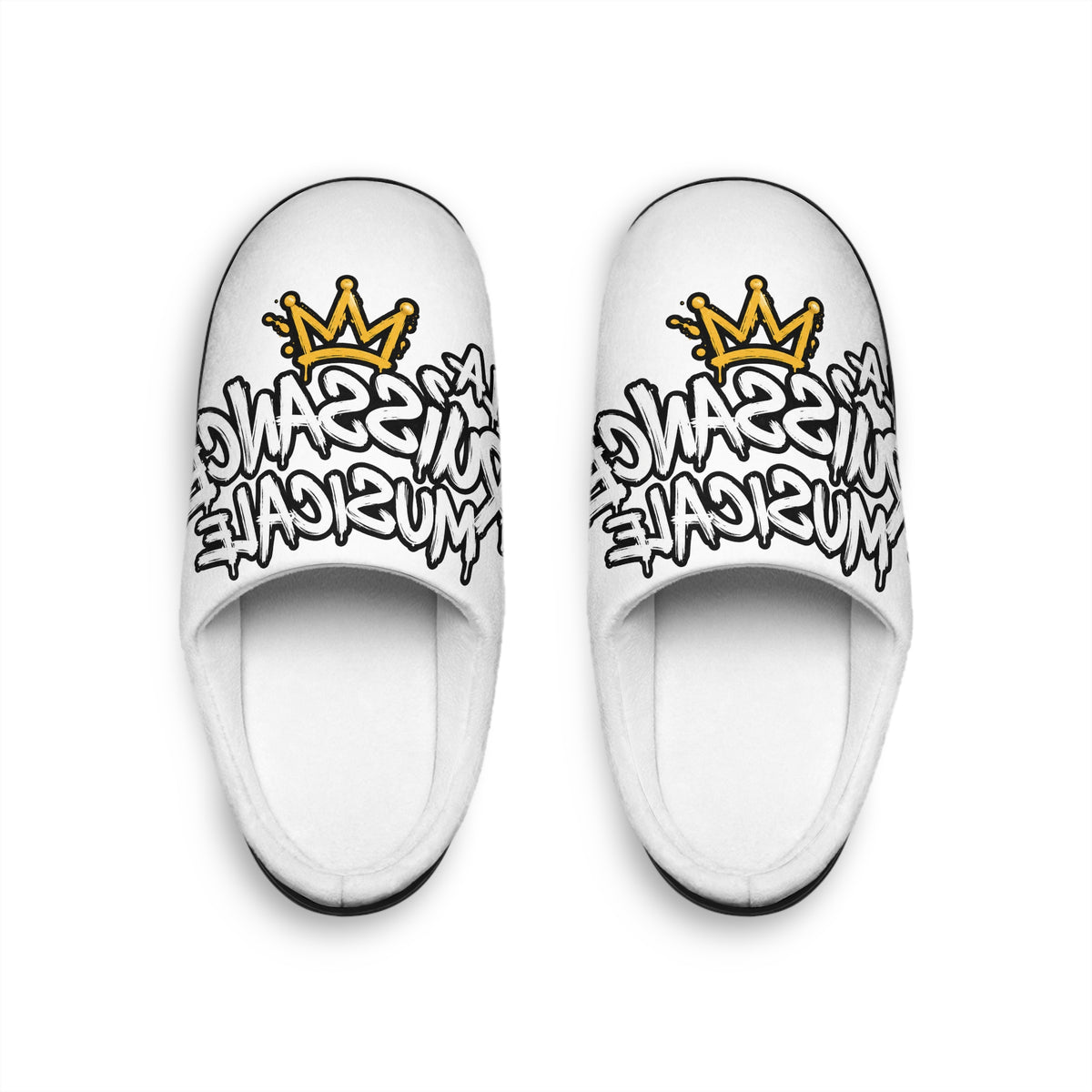 Queen Musician Indoor Slippers — Cozy Crown Graphic for Women