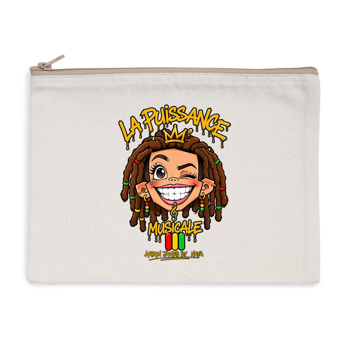Pochette zippée recyclée LPM Rasta Queen - face_1