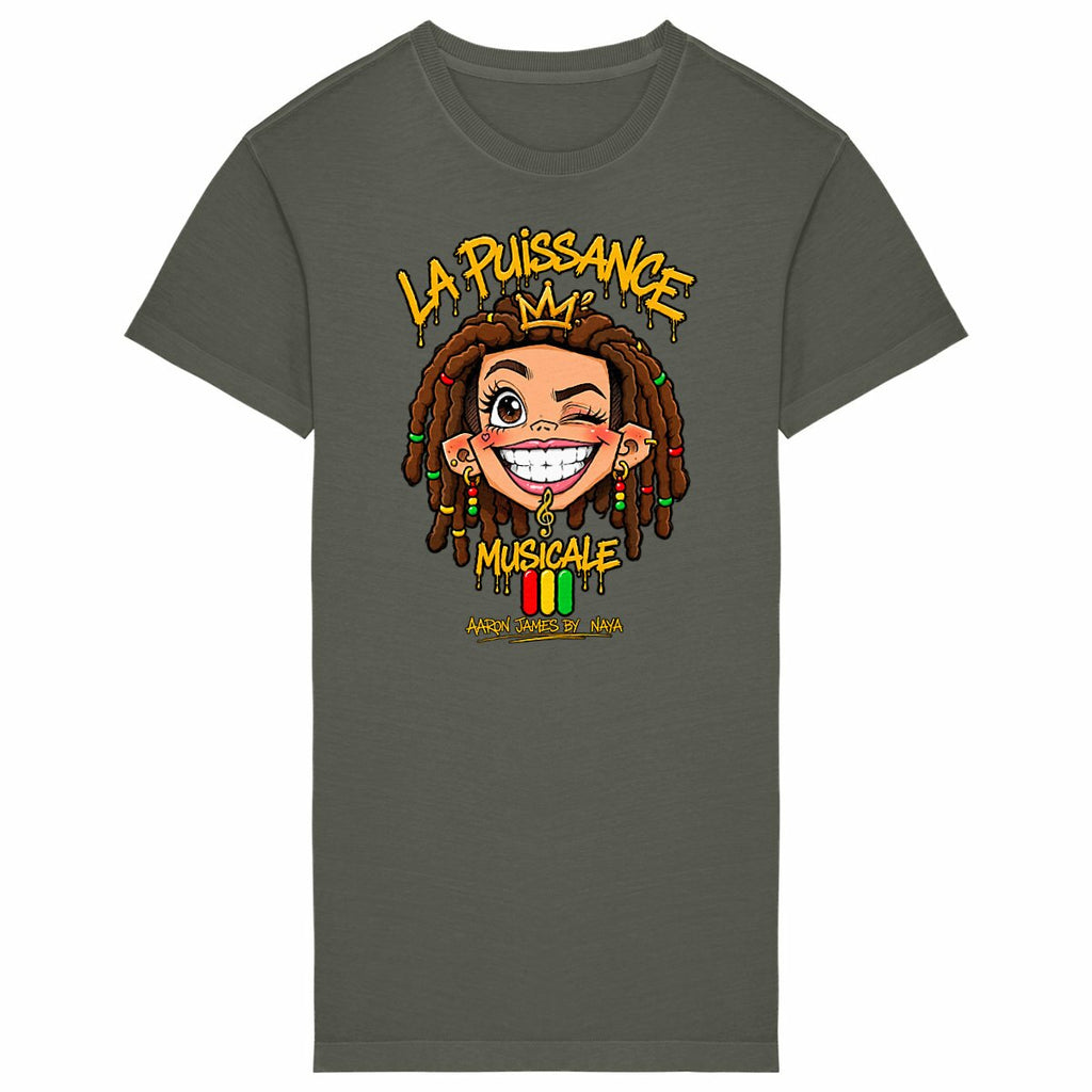 Robe T-shirt Vintage Femme LPM Rasta Queen - face_kaki