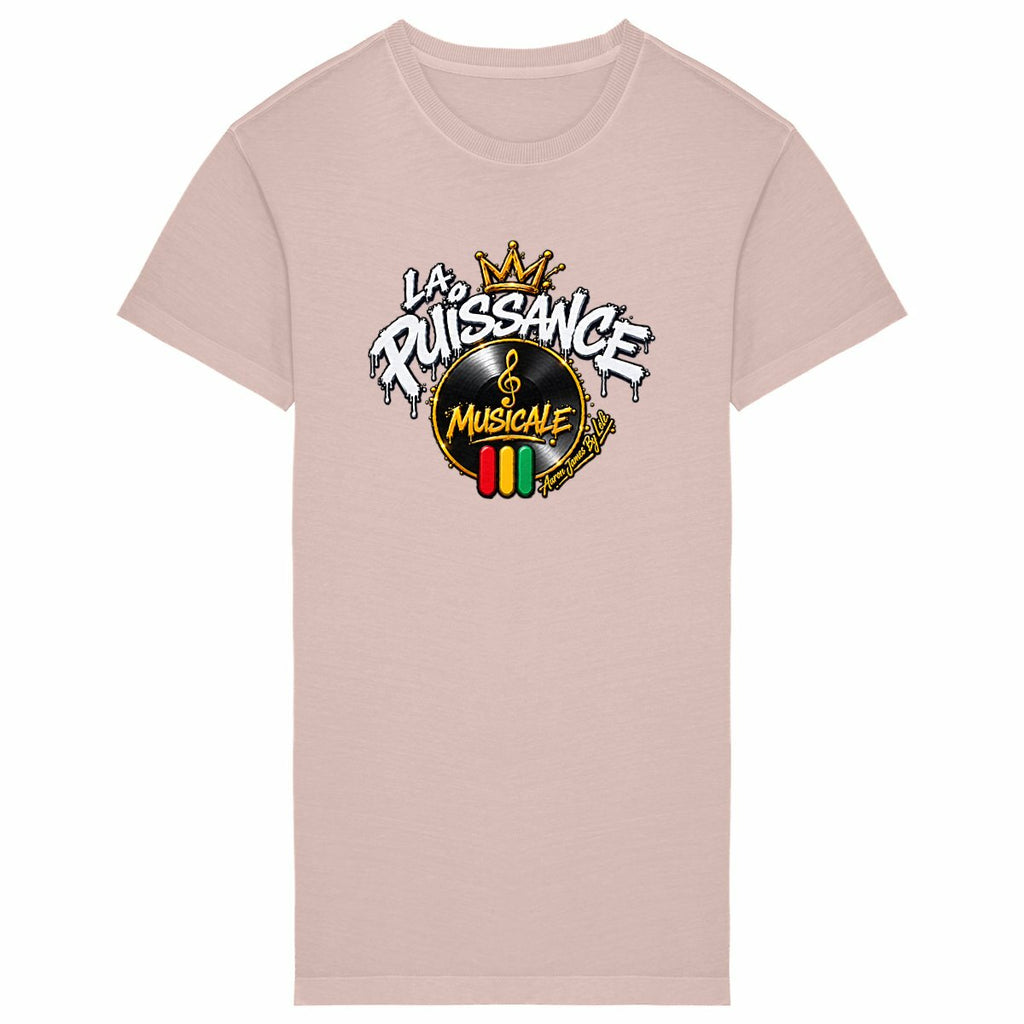 Robe T-shirt Vintage Femme La Puissance Musicale - face_petalrose