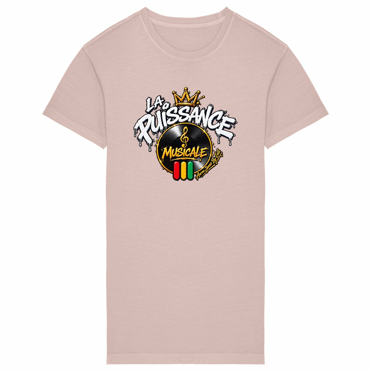 Robe T-shirt Vintage Femme La Puissance Musicale - face_petalrose