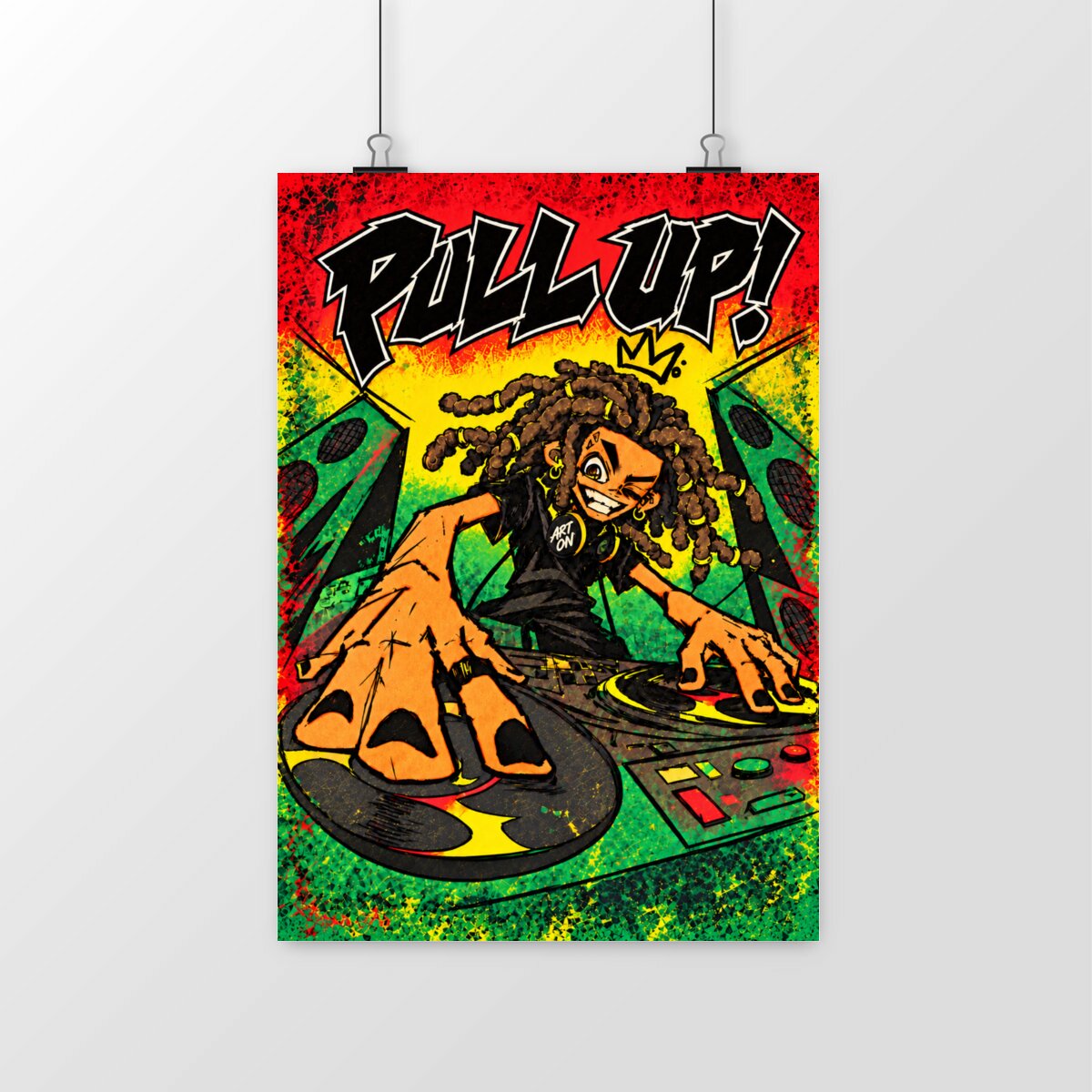 Poster Vertical Rasta King 'Pull Up!' - portrait